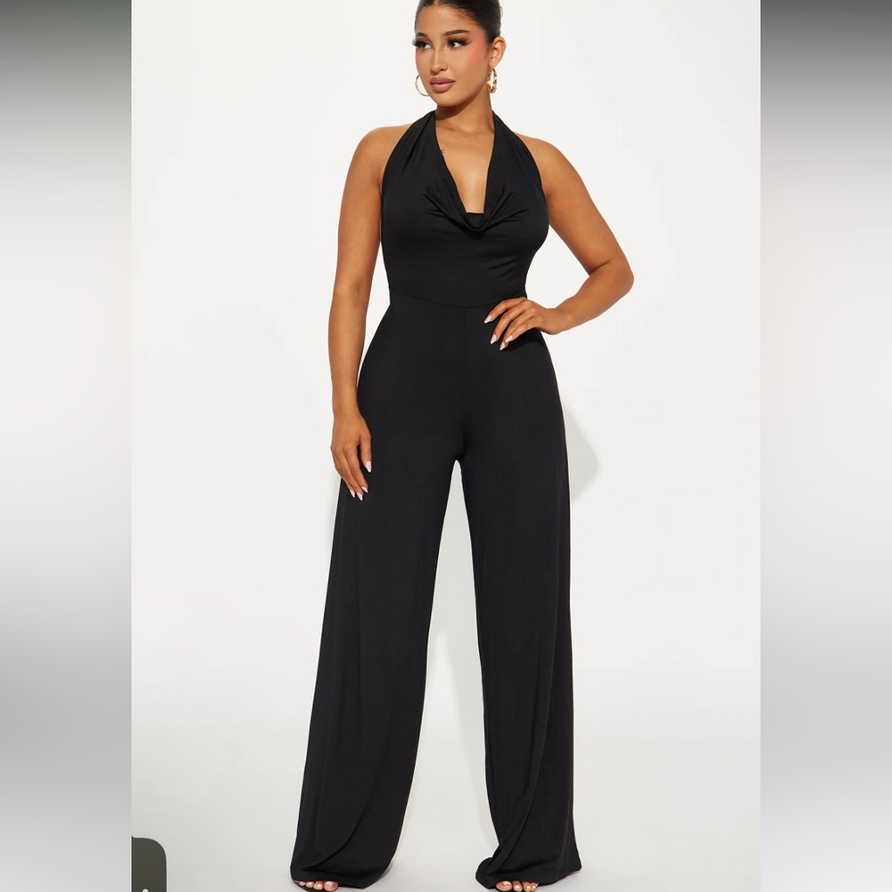 Fashion Nova - Curious Woman Jumpsuit (Cow-neck, Halter-top)